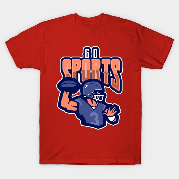 Go Sports - American Football Fan T-Shirt by Meta Cortex